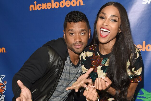 WESTWOOD, CA - JULY 16:  Host Russell Wilson (L) and recording artist Ciara attend the Nickelodeon Kids' Choice Sports Awards 2015 at UCLA's Pauley Pavilion on July 16, 2015 in Westwood, California.  (Photo by Jason Merritt/KCSports2015/Getty Images For KCSports2015)