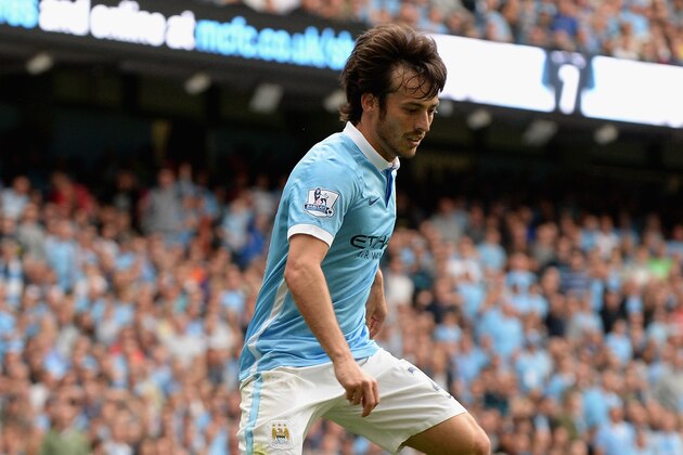 MANCHESTER, ENGLAND - AUGUST 29:  David Silva of Manchester City during the Barclays Premier League match between Manchester City and Watford at the Etihad Stadium on August 29, 2015 in Manchester, United Kingdom.  (Photo by Tony Marshall/Getty Images)
