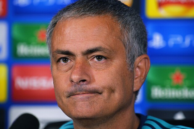 Chelsea's Portuguese manager Jose Mourinho gives a press conference at Chelsea's training ground, in Stoke D'Abernon, near London, on September 15, 2015, ahead of the team's forthcoming UEFA Champions League group G football match against Maccabi Tel Aviv.     AFP PHOTO / GLYN KIRK        (Photo credit should read GLYN KIRK/AFP/Getty Images)