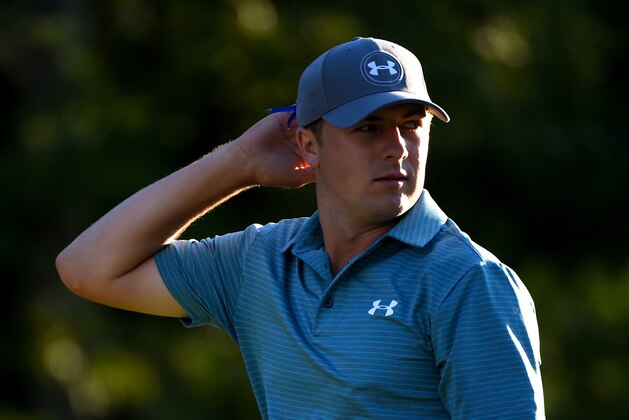 NORTON, MA - SEPTEMBER 05:  Jordan Spieth walks of the 18th green after round two of the Deutsche Bank Championship at TPC Boston on September 5, 2015 in Norton, Massachuetts.  (Photo by Ross Kinnaird/Getty Images)