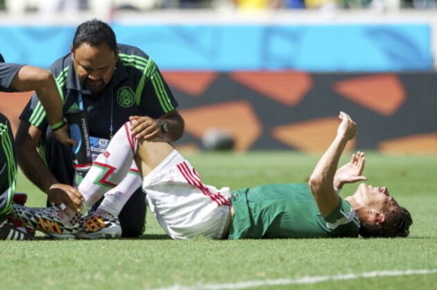Hector Moreno of Mexico during the 1/8 final match between The Netherlands and Mexico on June 29, 2014 at Estadio Castelao in Fortaleza, Brazil.(Photo by VI Images via Getty Images)