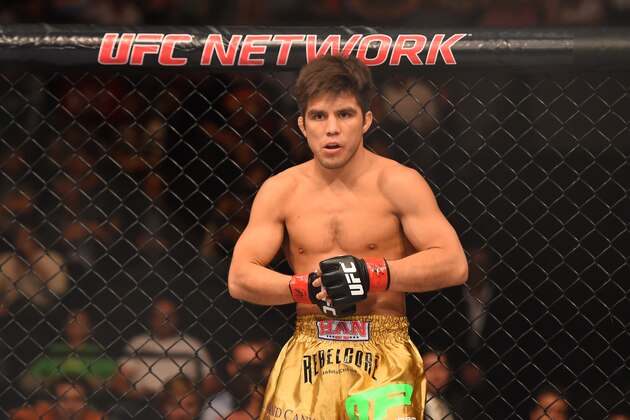 MEXICO CITY, MEXICO - JUNE 13:  Henry Cejudo of the United States prepares for the round to begin before facing Chico Camus of the United States in their flyweight bout during the UFC 188 event at the Arena Ciudad de Mexico on June 13, 2015 in Mexico City, Mexico. (Photo by Josh Hedges/Zuffa LLC/Zuffa LLC via Getty Images)
