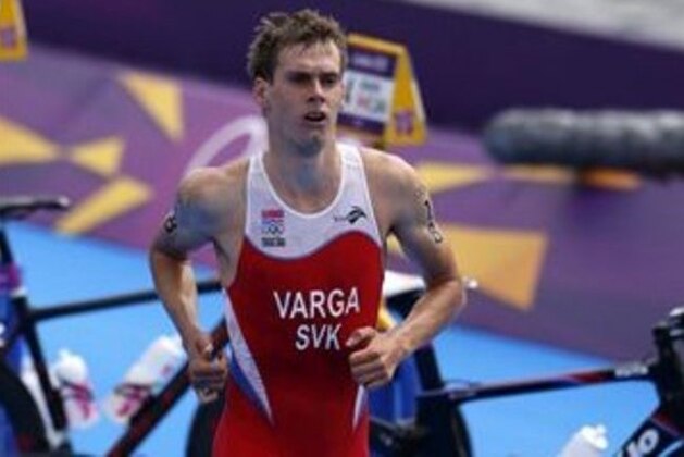 Slovakia's Richard Varga runs during the men's triathlon at the 2012 Summer Olympics, Tuesday, Aug. 7, 2012, in London. (AP Photo/Jae C. Hong)