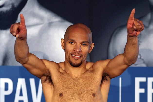 Apr 23, 2015; Chicago, IL, USA; Caleb Truax during weigh ins for the Premier Boxing Champions fight at W Chicago. Mandatory Credit: Kamil Krzaczynski-USA TODAY Sports