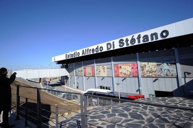 MADRID, SPAIN - FEBRUARY 08:  Exterior view of the Alfredo Di Stefano stadium prior to the Segunda Division B match between Real Madrid Castilla and Athletic Club B at Estadio Alfredo Di Stefano on February 8, 2015 in Madrid, Spain.  (Photo by Denis Doyle/Getty Images)