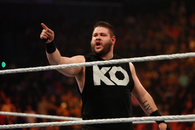 NEW YORK, NY - AUGUST 23:  Kevin Owens celebrates his victory over Cesaro at the WWE SummerSlam 2015 at Barclays Center of Brooklyn on August 23, 2015 in New York City.  (Photo by JP Yim/Getty Images)