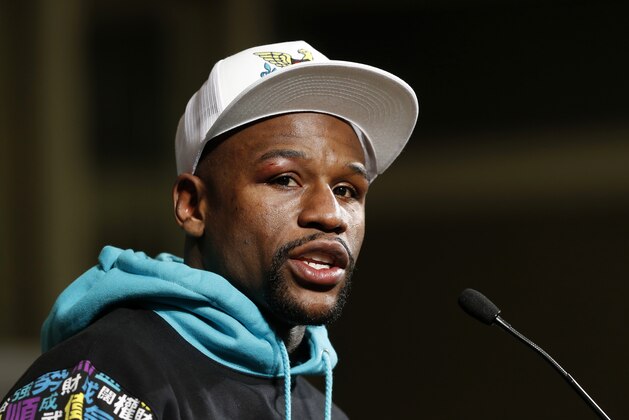 Floyd Mayweather Jr. speaks at a news conference after his welterweight title bout with Andre Berto Saturday, Sept. 12, 2015, in Las Vegas. (AP Photo/Steve Marcus) Floyd Mayweather Jr. speaks at a news conference after his welterweight title bout with Andre Berto Saturday, Sept. 12, 2015, in Las Vegas. (AP Photo/Steve Marcus)