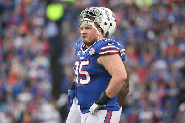 ORCHARD PARK, NY - NOVEMBER 30: Kyle Williams #95 of the Buffalo Bills looks on during NFL game action against the Cleveland Browns at Ralph Wilson Stadium on November 30, 2014 in Orchard Park, New York. (Photo by Tom Szczerbowski/Getty Images)