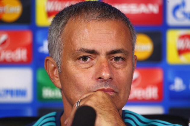 COBHAM, ENGLAND - SEPTEMBER 15: Chelsea manager Jose Mourinho chats to the media during a Chelsea Press Conference ahead of their Champions League fixture against Maccabi Tel Aviv on September 15, 2015 in Cobham, England. (Photo by Charlie Crowhurst/Getty Images)