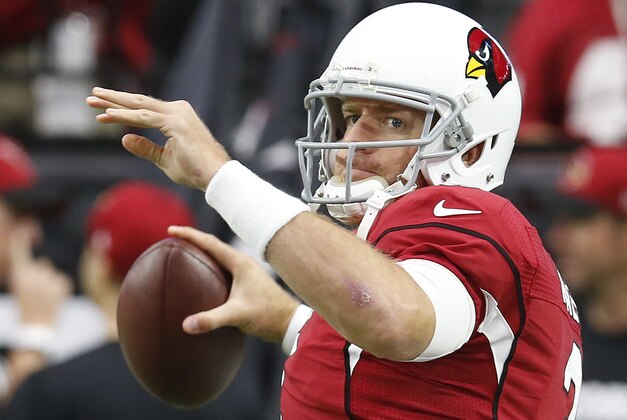 Arizona Cardinals quarterback Carson Palmer (3) during an NFL football game against the New Orleans Saints, Sunday, Sept. 13, 2015, in Glendale, Ariz. (AP Photo/Rick Scuteri)