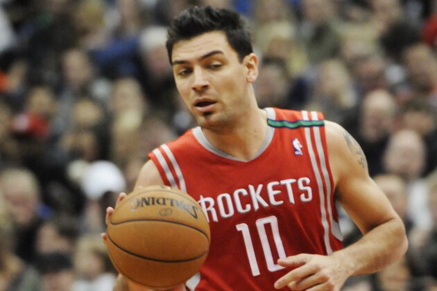 Houston Rockets' Carlos Delfino of Argentina in the second half of an NBA basketball game against the Minnesota Timberwolves Wednesday, Dec. 26, 2012 in Minneapolis. The Rockets won87-84.(AP Photo/Jim Mone)