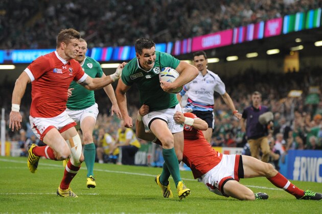 Ireland's Jonathan Sexton runs with the ball to go on to score a try against Canada during their Rugby World Cup Pool D match at the Millennium Stadium, Cardiff, Wales, Saturday Sept. 19. 2015. (AP Photo/Rui Vieira) Ireland's Jonathan Sexton runs with the ball to go on to score a try against Canada during their Rugby World Cup Pool D match at the Millennium Stadium, Cardiff, Wales, Saturday Sept. 19. 2015. (AP Photo/Rui Vieira)