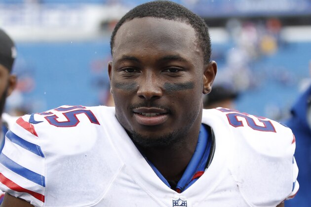 Sep 13, 2015; Orchard Park, NY, USA; Buffalo Buffalo Bills running back LeSean McCoy (25) leaves the field after beating the Indianapolis Colts at Ralph Wilson Stadium. Bills beat the Colts 27-14. Mandatory Credit: Kevin Hoffman-USA TODAY Sports