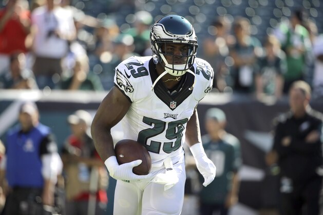 Philadelphia Eagles' DeMarco Murray warms up before an NFL football game against the Dallas Cowboys, Sunday, Sept. 20, 2015, in Philadelphia. (AP Photo/Matt Rourke)
