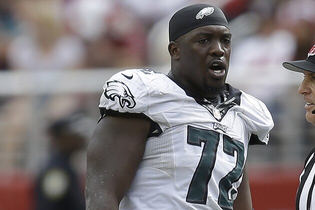 Philadelphia Eagles defensive end Cedric Thornton (72) against the San Francisco 49ers during an NFL football game in Santa Clara, Calif., Sunday, Sept. 28, 2014. (AP Photo/Ben Margot)