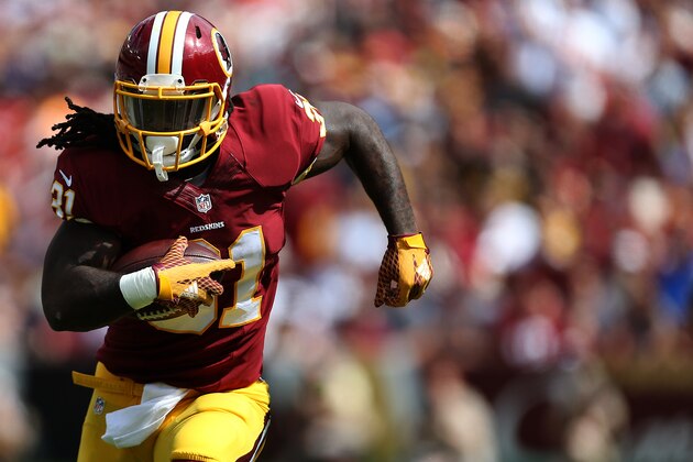 LANDOVER, MD - SEPTEMBER 20: Running back Matt Jones #31 of the Washington Redskins carries the ball in the third quarter during a game against the St. Louis Rams at FedExField on September 20, 2015 in Landover, Maryland. (Photo by Matt Hazlett/Getty Images) LANDOVER, MD - SEPTEMBER 20: Running back Matt Jones #31 of the Washington Redskins carries the ball in the third quarter during a game against the St. Louis Rams at FedExField on September 20, 2015 in Landover, Maryland. (Photo by Matt Hazlett/Getty Images)