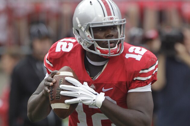 Ohio State quarterback Cardale Jones plays against Northern Illinois during an NCAA college football game Saturday, Sept. 19, 2015, in Columbus, Ohio. (AP Photo/Jay LaPrete) Ohio State quarterback Cardale Jones plays against Northern Illinois during an NCAA college football game Saturday, Sept. 19, 2015, in Columbus, Ohio. (AP Photo/Jay LaPrete)