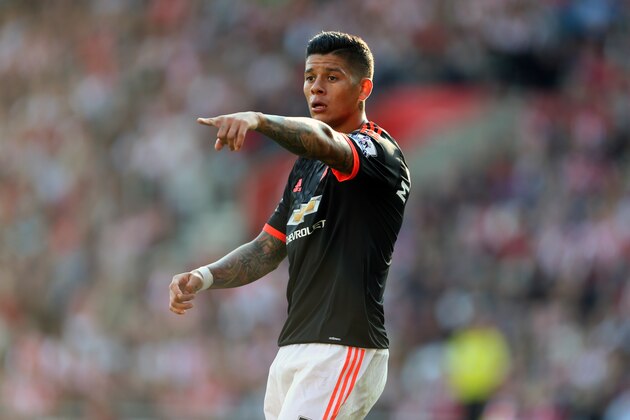 SOUTHAMPTON, ENGLAND - SEPTEMBER 20:  Marcos Rojo of Manchester United during the Barclays Premier League match at St Mary's stadium between Southampton and Manchester United on September 20, 2015 in Southampton, United Kingdom.  (Photo by Catherine Ivill - AMA/Getty Images)
