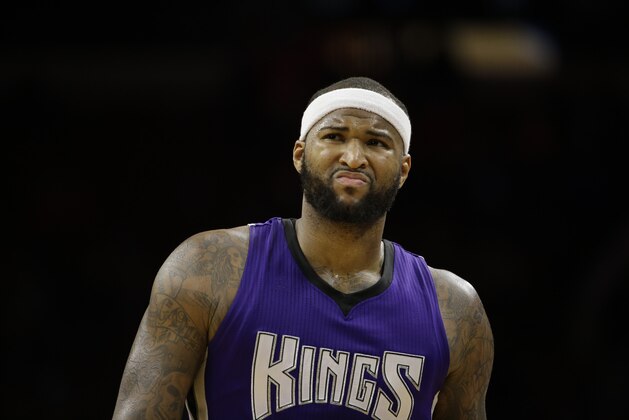 Sacramento Kings' DeMarcus Cousins in action during an NBA basketball game against the Philadelphia 76ers, Friday, March 13, 2015, in Philadelphia. (AP Photo/Matt Slocum)