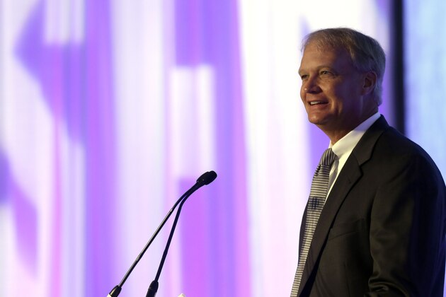 SEC Coordinator of Officials, Steve Shaw, speaks to the media at the Southeastern Conference NCAA college football media days, Tuesday, July 14, 2015, in Hoover, Ala. (AP Photo/Butch Dill)
