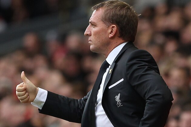 Liverpool's Northern Irish manager Brendan Rodgers instructs his team during the English Premier League football match between Liverpool and Aston Villa at the Anfield stadium in Liverpool, north-west England on September 26, 2015. AFP PHOTO / LINDSEY PARNABY

RESTRICTED TO EDITORIAL USE. No use with unauthorized audio, video, data, fixture lists, club/league logos or 'live' services. Online in-match use limited to 75 images, no video emulation. No use in betting, games or single club/league/player publications.        (Photo credit should read LINDSEY PARNABY/AFP/Getty Images)