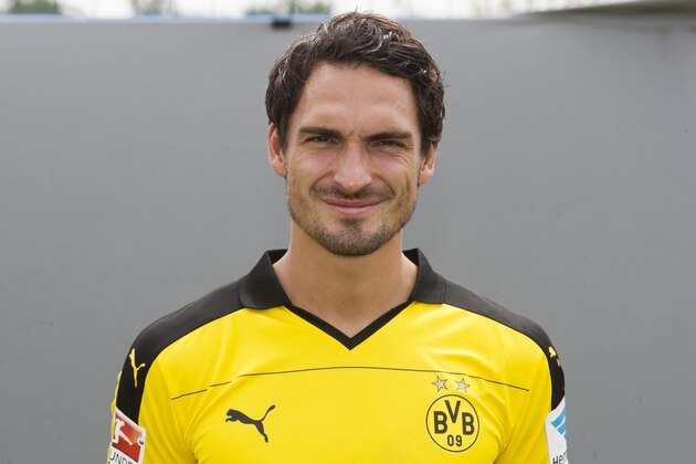 Borussia Dortmund's Mats Hummels poses for a portrait for the Bundesliga season 2015/16 Wednesday, July 15, 2015 in Dortmund, western Germany. (AP Photo/Bernd Lauter)