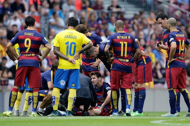 Lionel Messi of FC Barcelona during the Primera Division match between FC Barcelona and Las Palmas on September 26, 2015 at Camp Nou stadium in Barcelona, Spain.(Photo by VI Images via Getty Images) Lionel Messi of FC Barcelona during the Primera Division match between FC Barcelona and Las Palmas on September 26, 2015 at Camp Nou stadium in Barcelona, Spain.(Photo by VI Images via Getty Images)