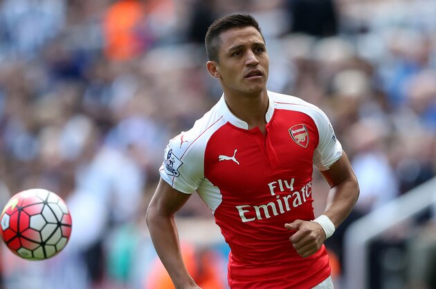 Arsenal's Alexis Sanchez during their English Premier League soccer match between Newcastle United and Arsenal at St James' Park, Newcastle, England, Saturday, Aug. 29, 2015. (AP Photo/Scott Heppell)
