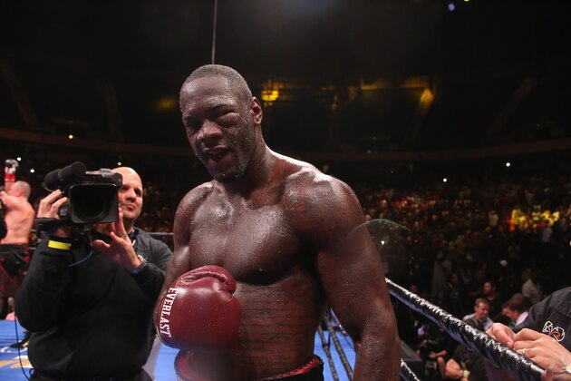 BIRMINGHAM, AL - SEPTEMBER 26:  Deontay Wilder poses after defeating Johann Duhaupas at Legacy Arena at the BJCC on September 26, 2015 in Birmingham, Alabama.  (Photo by David A. Smith/Getty Images)