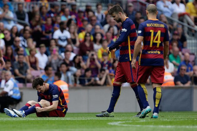 Lionel Messi of FC Barcelona during the Primera Division match between FC Barcelona and Las Palmas on September 26, 2015 at Camp Nou stadium in Barcelona, Spain.(Photo by VI Images via Getty Images)