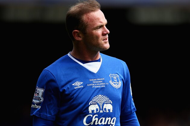 LIVERPOOL, ENGLAND - AUGUST 02:  Wayne Rooney  of Everton and Manchester United in action during the Duncan Ferguson Testimonial match between Everton and Villarreal at Goodison Park on August 2, 2015 in Liverpool, England.  (Photo by Clive Brunskill/Getty Images)