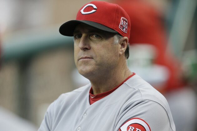 Cincinnati Reds manager Bryan Price is seen during the fifth inning of a baseball game against the Detroit Tigers, Tuesday, June 16, 2015, in Detroit. (AP Photo/Carlos Osorio)