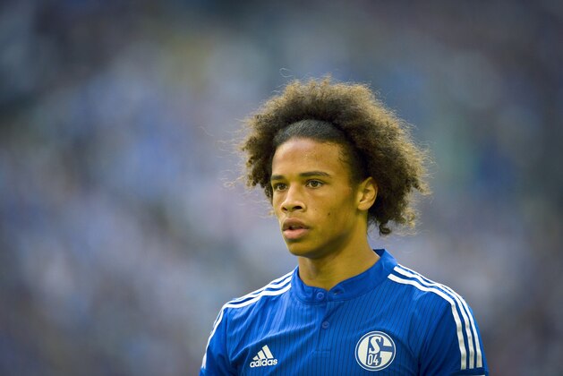 Schalke's midfielder Leroy Sane reacts during the German first division Bundesliga football match FC Schalke 04 vs SV Darmstadt 98 in Gelsenkirchen, western Germany, August 22, 2015 in Leverkusen, western Germany.    
AFP PHOTO / SASCHA SCHUERMANN

DFL RULES TO LIMIT THE ONLINE USAGE DURING MATCH TIME TO 15 PICTURES PER MATCH. FOR FURTHER QUERIES PLEASE CONTACT DFL DIRECTLY AT + 49 69 650050.        (Photo credit should read SASCHA SCHUERMANN/AFP/Getty Images)