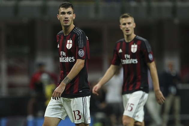 MILAN, ITALY - AUGUST 17:  Alessio Romagnoli of AC Milan looks on during the TIM Cup match between AC Milan and AC Perugia at Stadio Giuseppe Meazza on August 17, 2015 in Milan, Italy.  (Photo by Marco Luzzani/Getty Images)