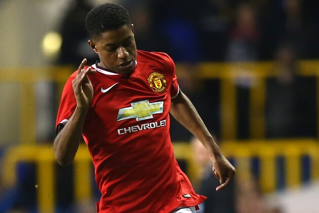 LONDON, ENGLAND - FEBRUARY 09: Marcus Rashford of Man United during the FA Youth Cup Fifth Round match between Tottenham Hotspur and Manchester United at White Hart Lane on February 09, 2015 in London, England. (Photo by Charlie Crowhurst/Getty Images)