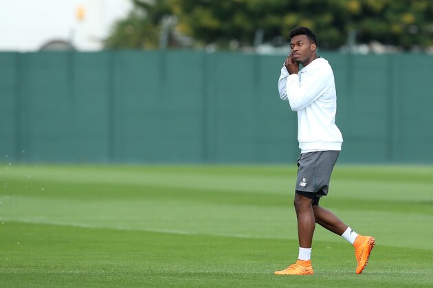 LIVERPOOL, ENGLAND - SEPTEMBER 30:  Daniel Sturridge removes jewelery from his ear during a Liverpool FC training session at Melwood Training Ground on September 30, 2015 in Liverpool, England.  (Photo by Jan Kruger/Getty Images)