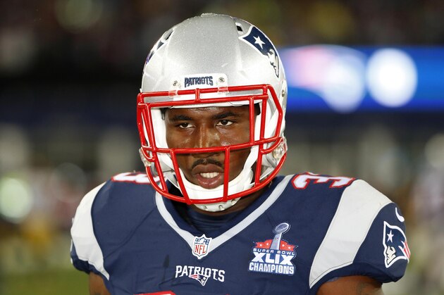 New England Patriots running back Dion Lewis before an NFL football game against the Pittsburgh Steelers Thursday, Sept. 10, 2015, in Foxborough, Mass. (AP Photo/Winslow Townson)
