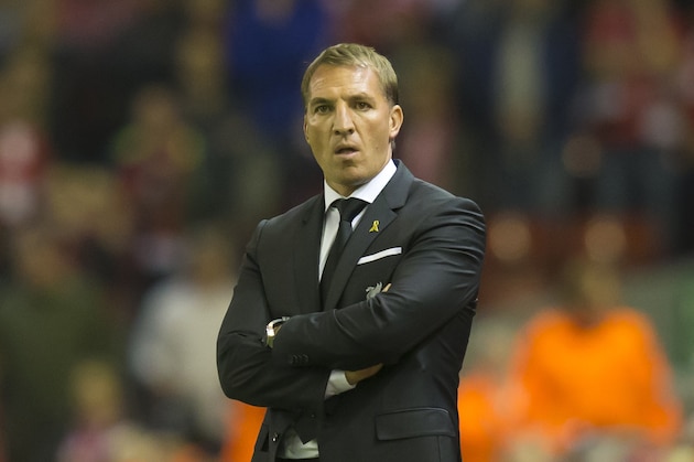 Liverpool's manager Brendan Rodgers stands on the touchline during the Europa League Group B soccer match between Liverpool and FC Sion at Anfield Stadium, Liverpool, England, Thursday Oct. 1, 2015. (AP Photo/Jon Super)