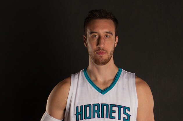 Sep 25, 2015; Charlotte, NC, USA; Charlotte Hornets forward/center Frank Kaminsky (44) during media day at the Time Warner Cable Arena. Mandatory Credit: Joshua S. Kelly-USA TODAY Sports