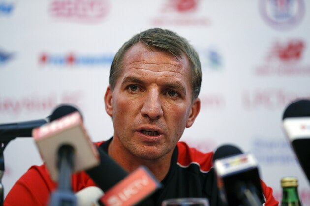 Liverpool football club Manager Brendan Rodgers speaks during a press conference at a hotel in Kuala Lumpur, Malaysia, on Wednesday, July 22, 2015. Liverpool will play an exhibition match against Malaysia XI team at Bukit Jalil National stadium on July 24.(AP Photo/Vincent Thian)