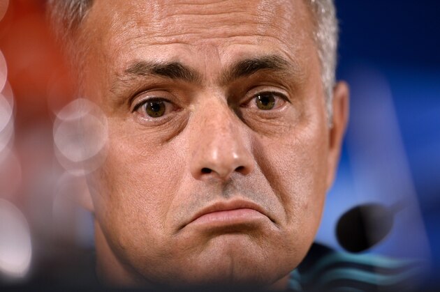 Chelsea's coach Portuguese Jose Mourinho gestures during a press conference at the Dragao Stadium in Porto, on September 28, 2015, on the eve of the UEFA Champions League Group G football match between FC Porto and Chelsea FC. AFP PHOTO / MIGUEL RIOPA        (Photo credit should read MIGUEL RIOPA/AFP/Getty Images)