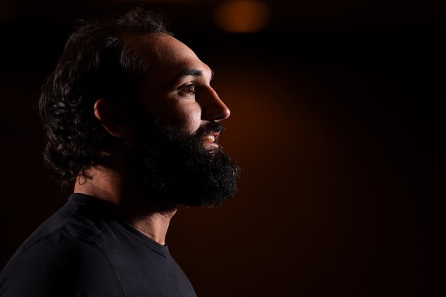 HOUSTON, TX - SEPTEMBER 30:  Johny Hendricks holds an open training session for fans and media at the Westin Hotel on September 30, 2015 in Houston, Texas. (Photo by Josh Hedges/Zuffa LLC/Zuffa LLC via Getty Images)