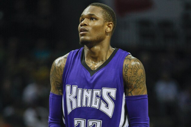 Sacramento Kings guard Ben McLemore   prepares to shoot a free throw against the Charlotte Hornets in an NBA basketball game Wednesday, March 11, 2015 in Charlotte, N.C. McLemore scored 27 points as Sacramento won 113-106. (AP Photo/Nell Redmond)