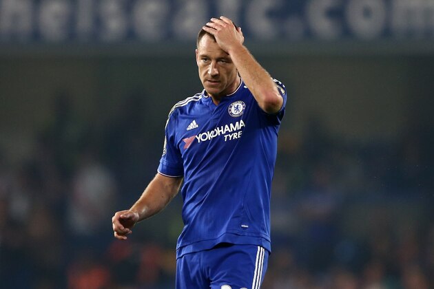 Chelsea's English defender John Terry reacts at the final whistle in the English Premier League football match between Chelsea and Southampton at Stamford Bridge in London on October 3, 2015. Southampton won the game 3-1. AFP PHOTO / JUSTIN TALLIS

RESTRICTED TO EDITORIAL USE. No use with unauthorized audio, video, data, fixture lists, club/league logos or 'live' services. Online in-match use limited to 75 images, no video emulation. No use in betting, games or single club/league/player publications.        (Photo credit should read JUSTIN TALLIS/AFP/Getty Images)