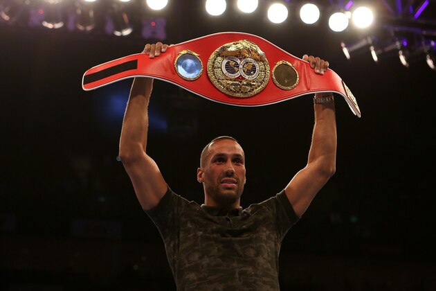 LONDON, ENGLAND - MAY 30:  Boxer James Degale poses with his IBF Super Middleweight title belt at The O2 Arena on May 30, 2015 in London, England.  (Photo by Ben Hoskins/Getty Images)