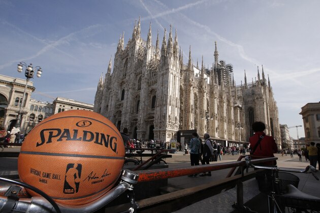 MILAN - OCTOBER 5: Scenic of the NBA Spalding Official Ball as part of the 2015 Global Games on October 5, 2015 at the Duomo Cathedral Church Di Milano in Milan, Italy. NOTE TO USER: User expressly acknowledges and agrees that, by downloading and or using this photograph, User is consenting to the terms and conditions of the Getty Images License Agreement. Mandatory Copyright Notice: Copyright 2015 NBAE (Photo by Gregory Shamus/NBAE via Getty Images)