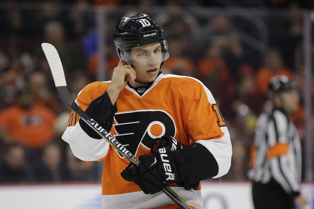 Philadelphia Flyers' Brayden Schenn in action during an NHL hockey game against the Washington Capitals, Sunday, Feb. 22, 2015, in Philadelphia. Philadelphia won 3-2. (AP Photo/Matt Slocum) Philadelphia Flyers' Brayden Schenn in action during an NHL hockey game against the Washington Capitals, Sunday, Feb. 22, 2015, in Philadelphia. Philadelphia won 3-2. (AP Photo/Matt Slocum)
