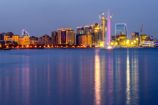 BAKU, AZERBAIJAN - JUNE 09:  The skyline of Baku ahead of Baku 2015 the 1st European Games on June 9, 2015 in Baku, Azerbaijan.  (Photo by David Ramos/Getty Images for BEGOC)