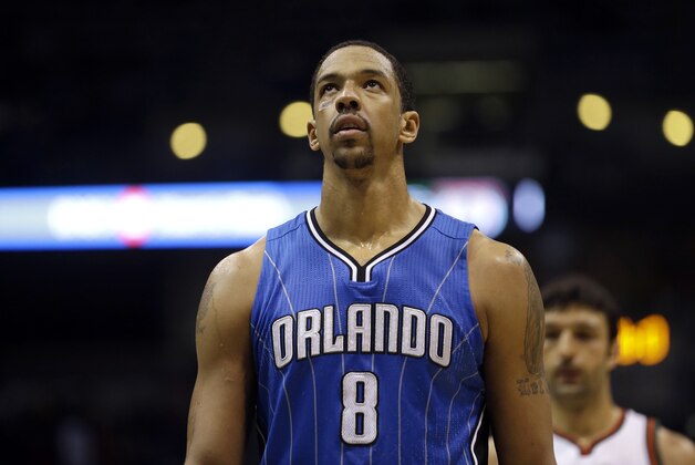 Orlando Magic's Channing Frye looks up during an NBA basketball game against the Milwaukee Bucks Wednesday, March 11, 2015, in Milwaukee. (AP Photo/Aaron Gash)