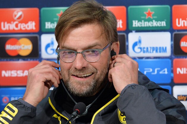 Borussia Dortmund coach Jurgen Klopp listens to a question during a press conference at the Juventus Stadium in Turin, Italy, Monday, Feb. 23, 2015. Juventus will play Borussia Dortmund Tuesday in a Champions League round of 16 soccer match. (AP Photo/Alessandro Di Marco, Ansa) ITALY OUT